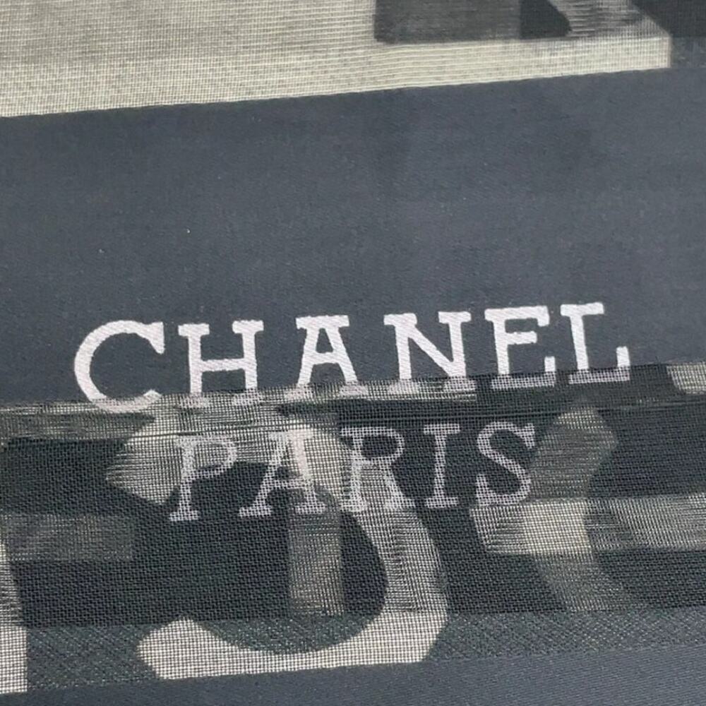 Chanel 80s Jewelry Madame Coco Black and Ecru Square Silk Scarf W/Box - Picture 10 of 16